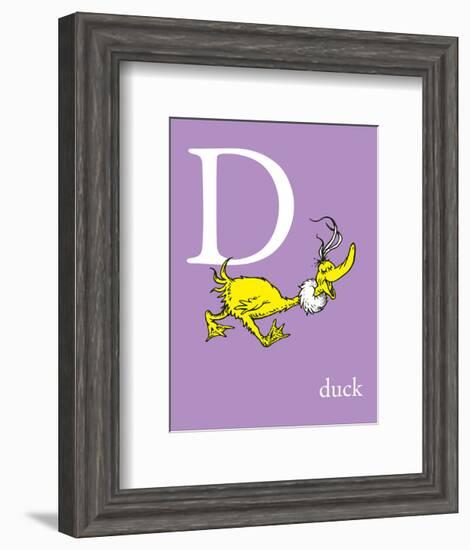 D is for Duck (purple)-Theodor (Dr. Seuss) Geisel-Framed Art Print