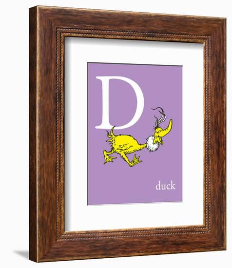 D is for Duck (purple)-Theodor (Dr. Seuss) Geisel-Framed Art Print