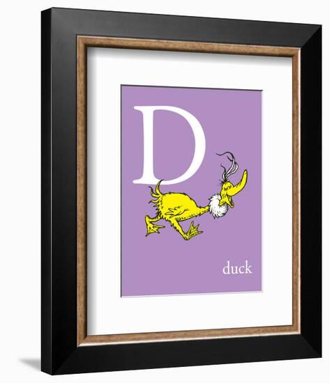 D is for Duck (purple)-Theodor (Dr. Seuss) Geisel-Framed Art Print