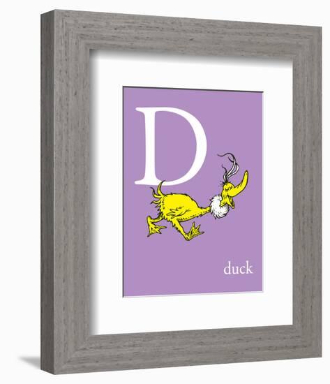 D is for Duck (purple)-Theodor (Dr. Seuss) Geisel-Framed Art Print