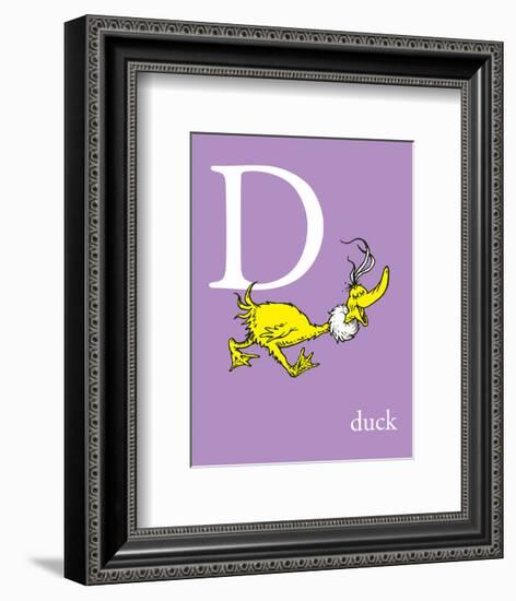 D is for Duck (purple)-Theodor (Dr. Seuss) Geisel-Framed Art Print