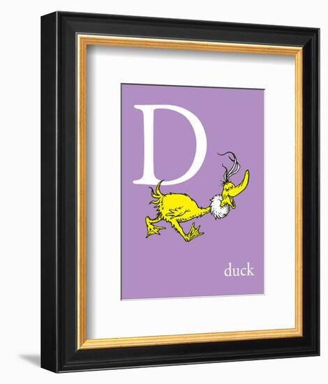 D is for Duck (purple)-Theodor (Dr. Seuss) Geisel-Framed Art Print