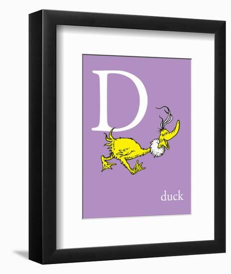 D is for Duck (purple)-Theodor (Dr. Seuss) Geisel-Framed Art Print