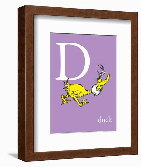 D is for Duck (purple)-Theodor (Dr. Seuss) Geisel-Framed Art Print