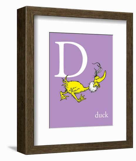 D is for Duck (purple)-Theodor (Dr. Seuss) Geisel-Framed Art Print