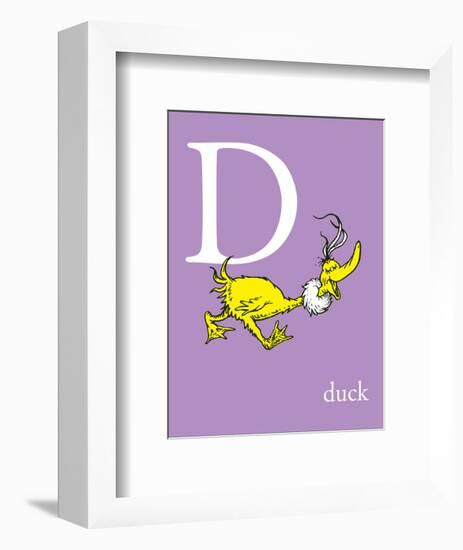 D is for Duck (purple)-Theodor (Dr. Seuss) Geisel-Framed Art Print