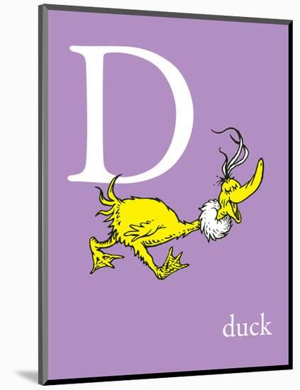 D is for Duck (purple)-Theodor (Dr. Seuss) Geisel-Mounted Art Print