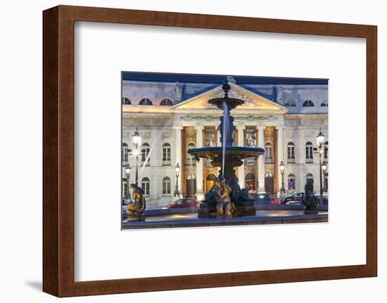 D. Maria II National Theatre, Rossio Square, Lisbon, Portugal-Peter Adams-Framed Photographic Print