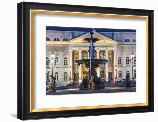 D. Maria II National Theatre, Rossio Square, Lisbon, Portugal-Peter Adams-Framed Photographic Print