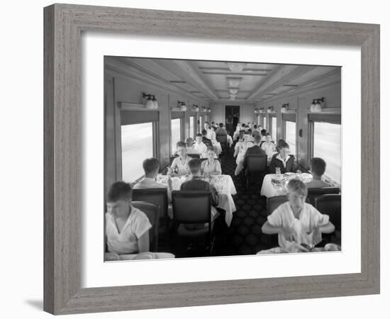 D&Rgw Dining Car Interior, c.1927-George Lytle Beam-Framed Photographic Print