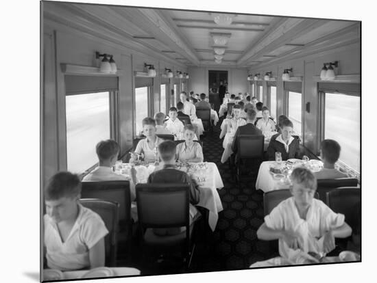 D&Rgw Dining Car Interior, c.1927-George Lytle Beam-Mounted Photographic Print