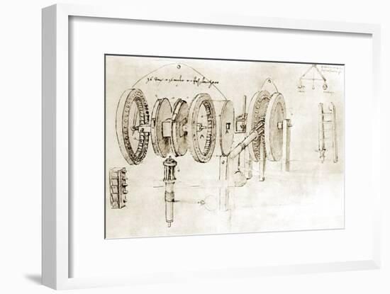 Da Vinci's Notebook-Library of Congress-Framed Photographic Print