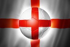 Soccer Football Ball with England Flag-daboost-Framed Art Print