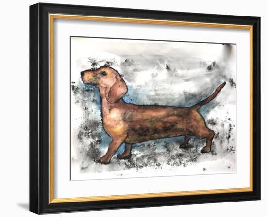 Dachshund 2018-Sarah Thompson-Engels-Framed Giclee Print