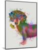 Dachshund And Glasses Rainbow Splash-Fab Funky-Mounted Art Print