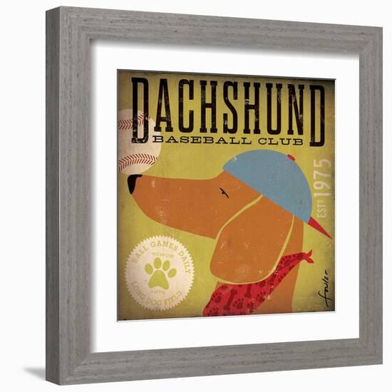 Dachshund Baseball-Stephen Fowler-Framed Art Print