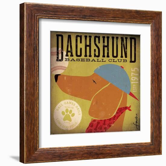 Dachshund Baseball-Stephen Fowler-Framed Art Print