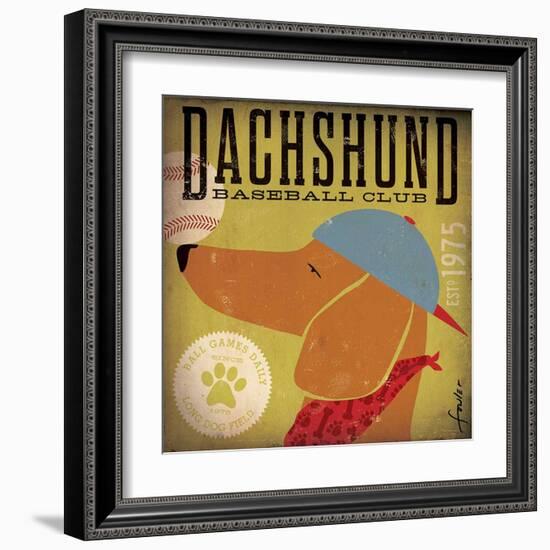 Dachshund Baseball-Stephen Fowler-Framed Art Print