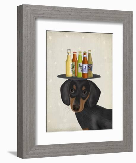 Dachshund Beer Lover-Fab Funky-Framed Art Print