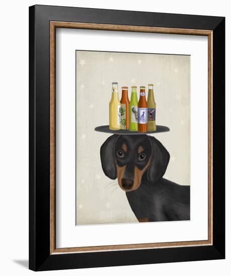 Dachshund Beer Lover-Fab Funky-Framed Art Print