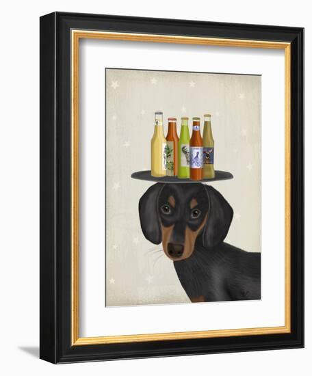 Dachshund Beer Lover-Fab Funky-Framed Art Print