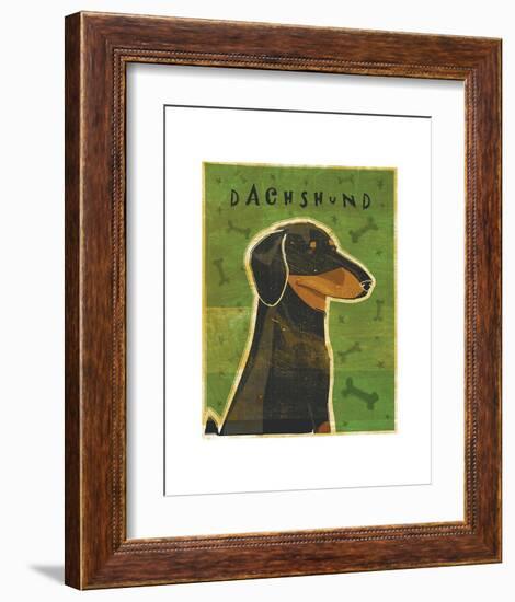 Dachshund (black and tan)-John W^ Golden-Framed Art Print