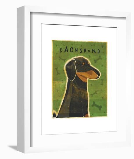 Dachshund (black and tan)-John W^ Golden-Framed Art Print