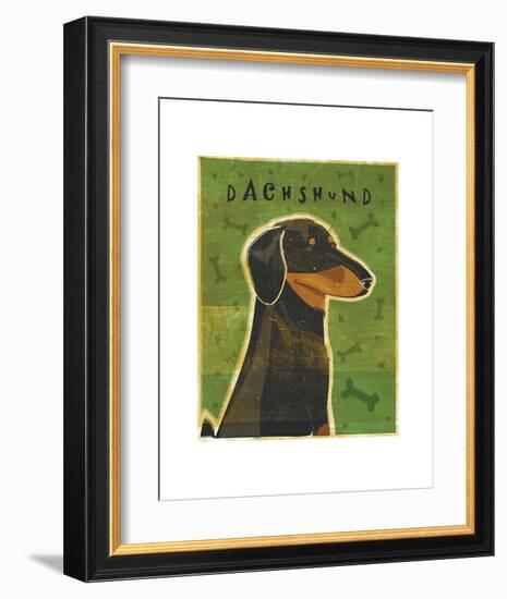 Dachshund (black and tan)-John W^ Golden-Framed Art Print