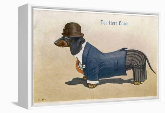 Dachshund Dressed as a Man-null-Framed Premier Image Canvas