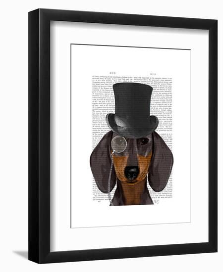 Dachshund, Formal Hound and Hat-Fab Funky-Framed Art Print