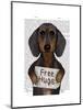Dachshund Free Hugs-Fab Funky-Mounted Premium Giclee Print