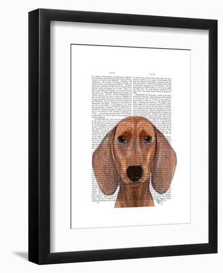 Dachshund Illustration Plain-Fab Funky-Framed Art Print