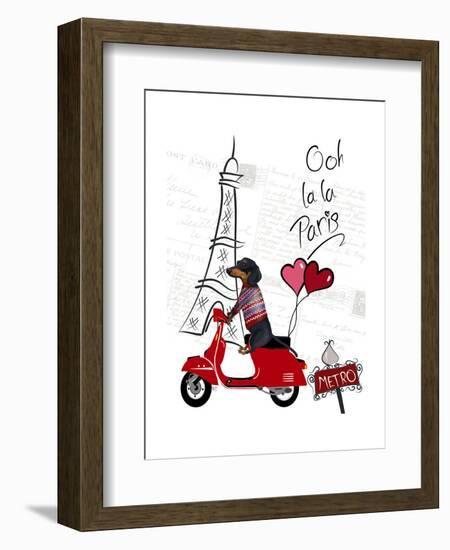 Dachshund In Paris-Fab Funky-Framed Premium Giclee Print