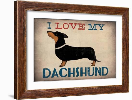 Dachshund Longboards - Love v1-Ryan Fowler-Framed Premium Giclee Print