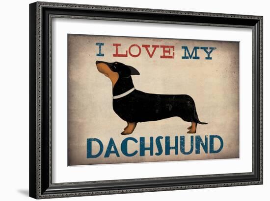 Dachshund Longboards - Love v1-Ryan Fowler-Framed Premium Giclee Print