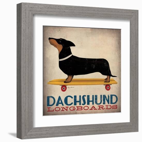 Dachshund Longboards-Ryan Fowler-Framed Art Print