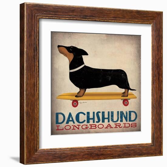 Dachshund Longboards-Ryan Fowler-Framed Art Print