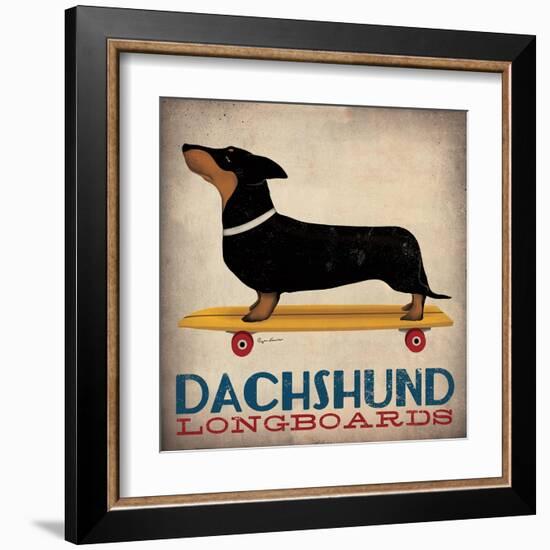 Dachshund Longboards-Ryan Fowler-Framed Art Print