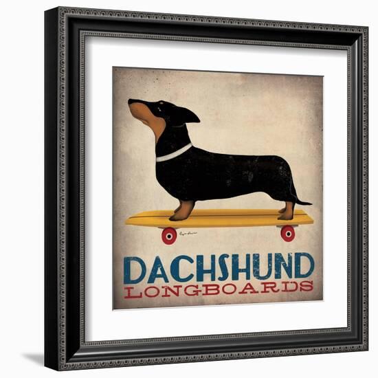 Dachshund Longboards-Ryan Fowler-Framed Art Print