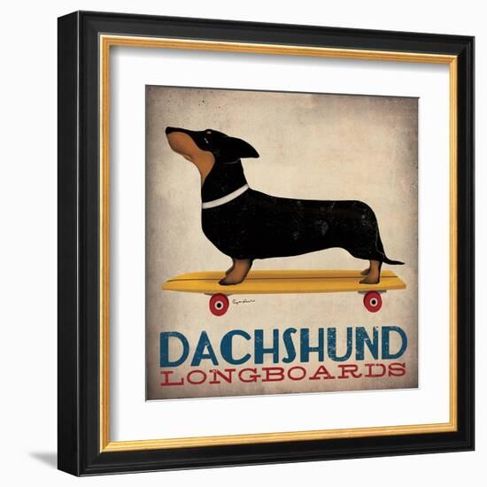 Dachshund Longboards-Ryan Fowler-Framed Art Print