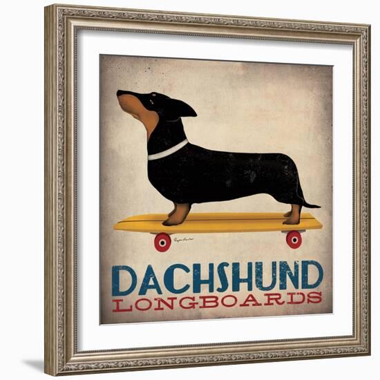 Dachshund Longboards-Ryan Fowler-Framed Art Print