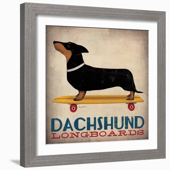 Dachshund Longboards-Ryan Fowler-Framed Art Print