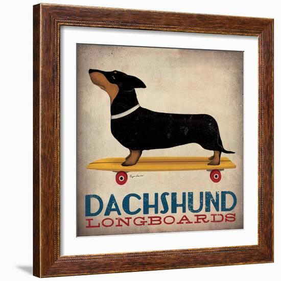 Dachshund Longboards-Ryan Fowler-Framed Art Print