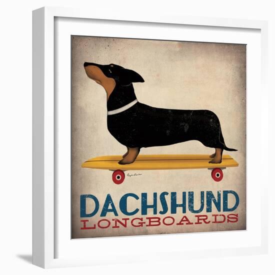 Dachshund Longboards-Ryan Fowler-Framed Art Print