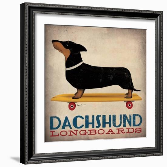 Dachshund Longboards-Ryan Fowler-Framed Art Print