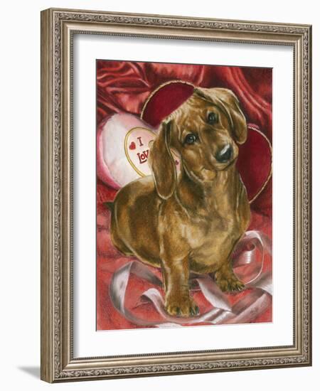 Dachshund Love-Barbara Keith-Framed Giclee Print