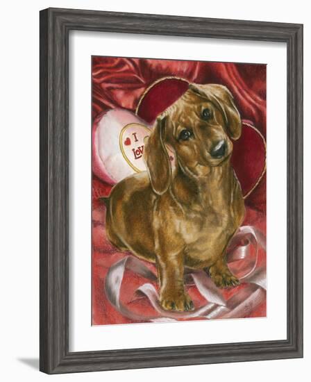 Dachshund Love-Barbara Keith-Framed Giclee Print