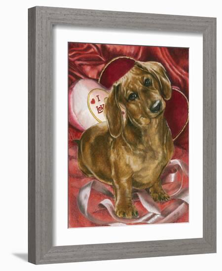 Dachshund Love-Barbara Keith-Framed Giclee Print