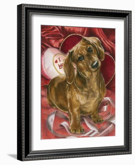 Dachshund Love-Barbara Keith-Framed Giclee Print