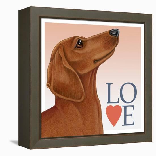 Dachshund Love-Tomoyo Pitcher-Framed Premier Image Canvas